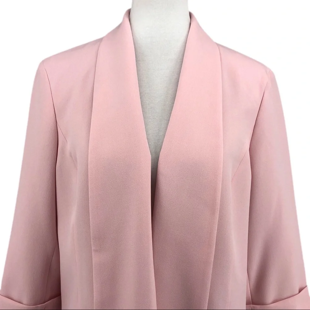 Kasper Pink Tutu Open Front 3/4 Cuffed Sleeve Blazer Jacket - Picture 2 of 8
